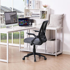 Mid-Back Swivel Ergonomic Office Chair with Adjustable Arms, Mesh