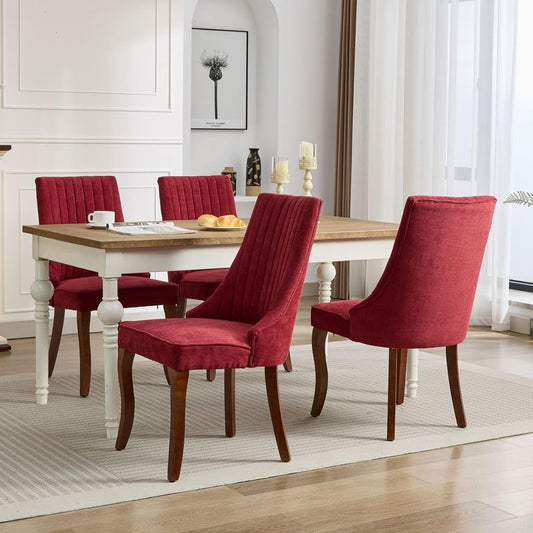 Velvet Dining Chairs Set of 4,Comfy Fabric Upholstered Accent Chairs