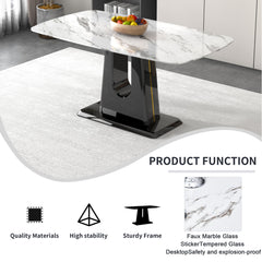 A modern, minimalist, and luxurious dining table with a white