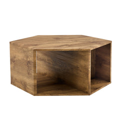 Hexagonal MDF Coffee Table with Characteristic Pattern Stickers and