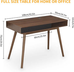 Office Desk Mid Century Modern Desk Writing Desk with Drawer Simple