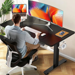 47.2 Inch Electric Standing Desk, Height Adjustable Sit Stand Up, Wood