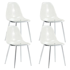 Modern minimalist transparent dining chair, plastic chair, armless