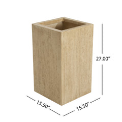 MGO Handmade Planter Box, Travertine Finish, 27''H