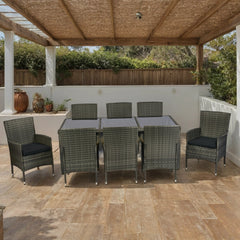 9 piece Outdoor Patio Wicker Dining Set Patio Wicker Furniture Dining