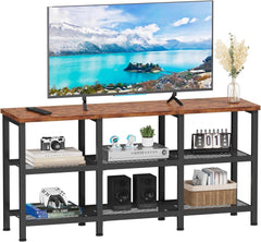 TV Stand, Small TV Console Table with 3-Tier Storage Shelves,