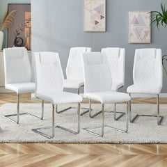 Modern Dining Chairs with Faux Leather Padded Seat Upholstered Chair