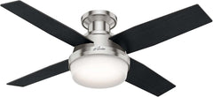 Fan Dempsey Low Profile Ceiling Fans with Lights and Remote, Flush