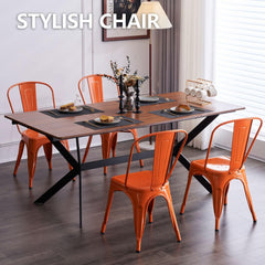 Metal Dining Chair Farmhouse Tolix Style for Kitchen Dining Room Café