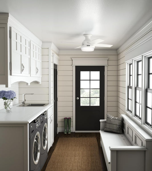 Fan Dempsey Low Profile Ceiling Fans with Lights and Remote, Flush