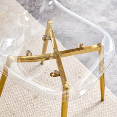 Modern minimalist transparent dining chair, plastic chair, armless