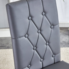 4 piece set of gray armless dining chairs brings a touch of elegance