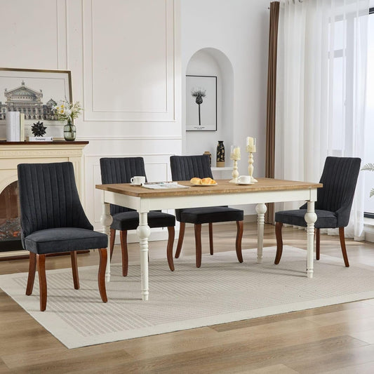 Velvet Dining Chairs Set of 4,Comfy Fabric Upholstered Accent Chairs
