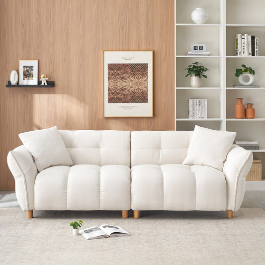 93.70 inches long, Teddy Sofa Fabric,with two matching pillows and