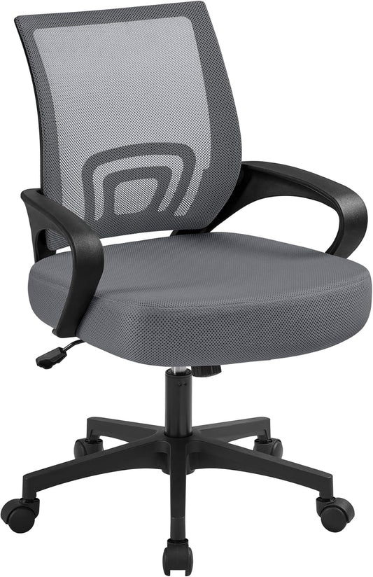 Office Chair Mid Back Executive Task Swivel Rolling Gaming Lumbar
