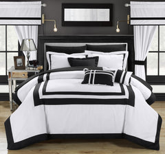 Ritz 20 Piece Comforter Set Color Blo Bed In A Bag With Sheets Ains, Queen, White