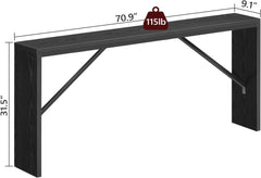 Console Table, 70.9" Long Sofa Table behind Couch, Narrow Entryway