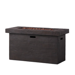 CUSTER Rectangular MGO Fire Pit 50,000 BTU Brown Magnesium Oxide 45