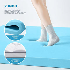 King Gel Memory Foam Mattress Topper, 4 Inch, Dual Layer