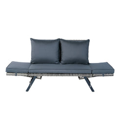1 PCS Patio Wicker Side Foldable Bench Patio Backyard Conversation