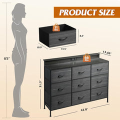 Dresser TV Stand for 55 Inch, Led Dresser for Bedroom, Black Dressers