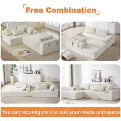 Modern Chenille Upholstered Sectional Sofa Couch Set,Modular 108' L