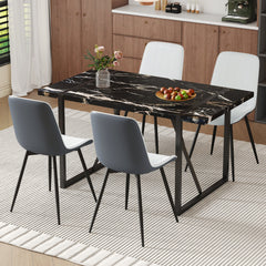 Table and chair set.Modern Black Marble Pattern MDF Dining Table