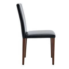 Two black PU dining chairs, simple and versatile, comfortable and