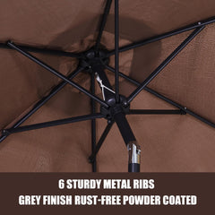 7.5ft Aluminum Patio Umbrella: Tilt Crank for Outdoor