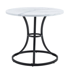 Table and chair set.A Modern Minimalist Circular Dining Table With A