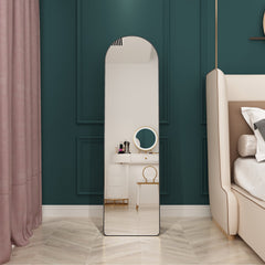 Arched Full Length Mirror with Aluminum Alloy Frame for Bathroom,