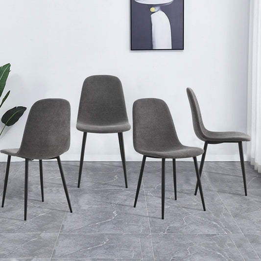 Modern Mid-Century Style Dining Chairs Set of 4 with Soft Linen Fabric