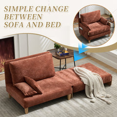 Mid-Century Modern Foldable Sofa Bed Recliner, 3-in-1 Convertible