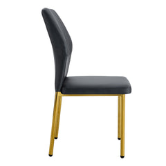 Luxury Simple Chair Set of 4 Black PU High Resilience Dining Chair
