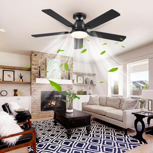 Ceiling Fans with Lights- 52" Low Profile Indoor Ceiling Fan with