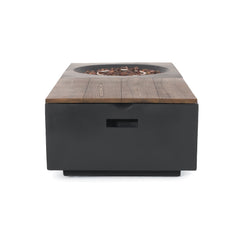 Outdoor 50,000 BTU Lightweight Concrete Rectangular Fire Pit Table