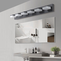 Modern 6-Light Black LED Vanity Mirror Light Fixture For Bathrooms And