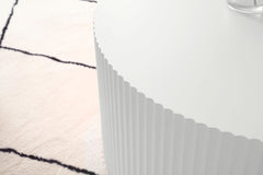 White Nesting table set of 2, Handcraft Relief MDF Coffee Table for