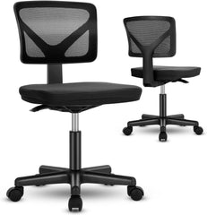 Armless Desk Chairs with Wheels Cute Home Office Chair No Arms,