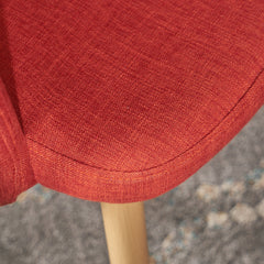 Mid Century Modern Fabric Upholstered Dining Chairs Armchairs in Muted