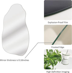 Modern Decorative Irregular Asymmetrical Wall Mirror for Living Room,