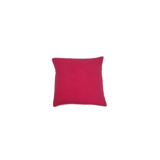 Denim Wash Muslin Pillow with Blanket Stitch 18 X 18