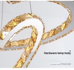 Modern Heart Crystal Chandelier Pendant Lighting Home Decor Led Ceiling Lamp Fixtures For Dining Room Lustres Hanging Lighting