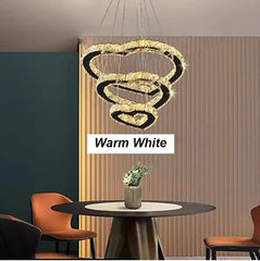 Modern Heart Crystal Chandelier Pendant Lighting Home Decor Led Ceiling Lamp Fixtures For Dining Room Lustres Hanging Lighting