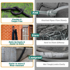 100ft Expandable Garden Hose With Nozzle, Lightweight & Durable, No-Kink Flexible Hose For Car Washing, Outdoor Watering