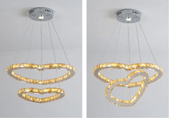 Modern Heart Crystal Chandelier Pendant Lighting Home Decor Led Ceiling Lamp Fixtures For Dining Room Lustres Hanging Lighting