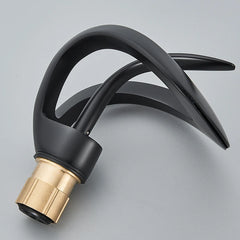Solid Brass Waterfall Basin Faucet Single Handle Hot Cold Water Mixer Tap For Bathroom Sink