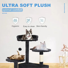54-Inch Multi-Level Cat Tree - Scratching Posts & Platforms, Dark Gray