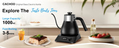 34oz/1L Gooseneck Electric Water Kettle, Digital Stainless Steel Interior 1000W Tea Kettle, Pour Over Coffee & Tea, Keep Warm