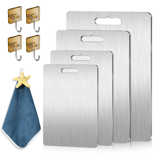 Knife-Friendly Cutting Board, Different Sizes Stainless Steel Cutting Board for Kitchen, 304 Steel Chopping Board Set